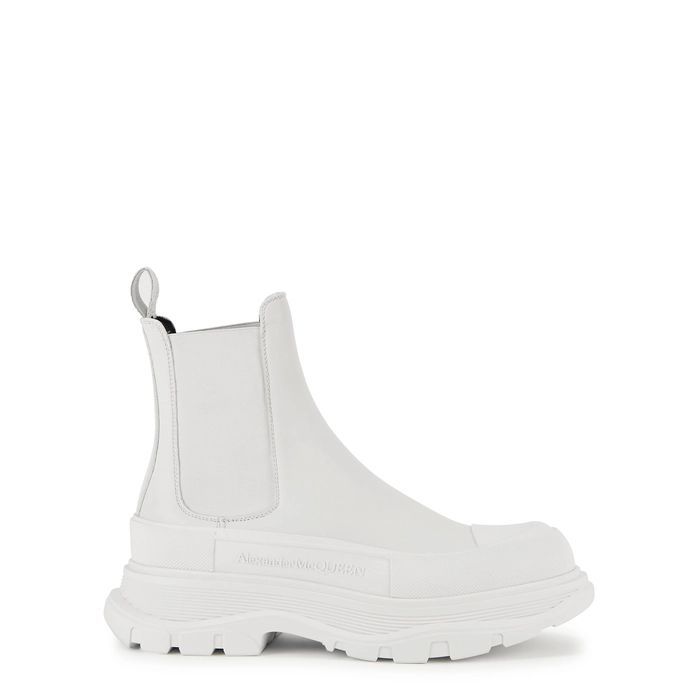 Tread Slick White Leather Chelsea Boots