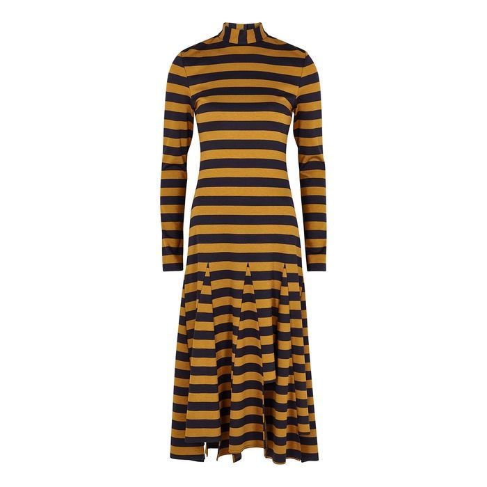Striped Jersey Midi Dress