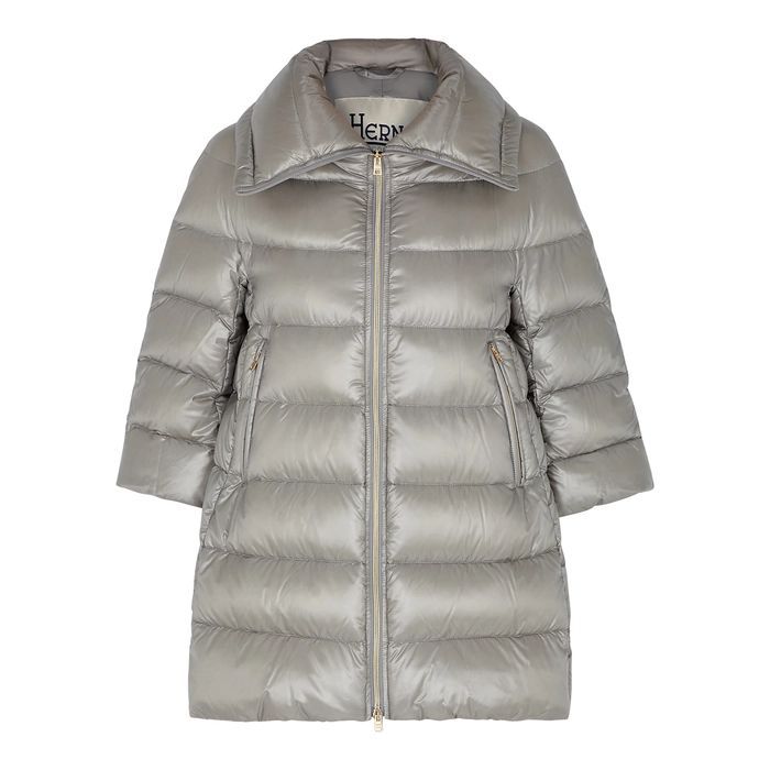 Icon Light Grey Quilted Shell Coat