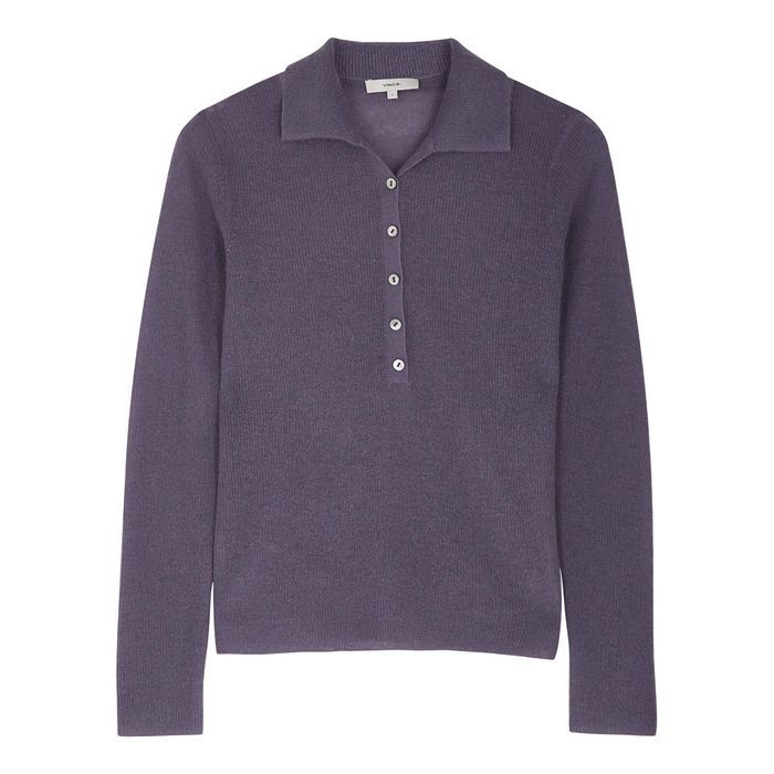 Henley Mauve Fine-knit Polo Shirt