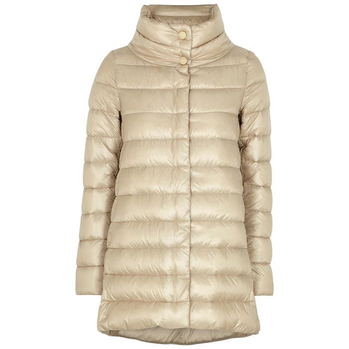 Ultralight Champagne Quilted Shell Coat