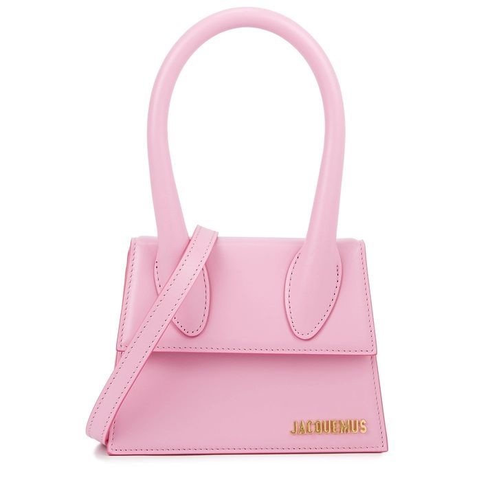 Le Chiquito Moyen Pink Leather Top Handle Bag