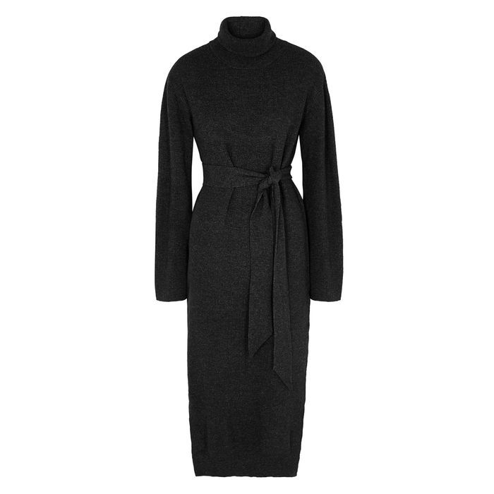 Canaan Charcoal Wool-blend Midi Dress
