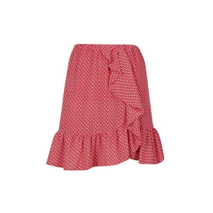 Floral Print Georgette Ruffled Mini Skirt