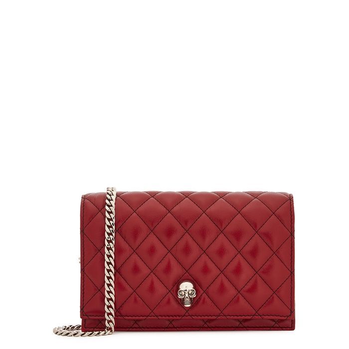Mini Dark Red Quilted Leather Cross-body Bag