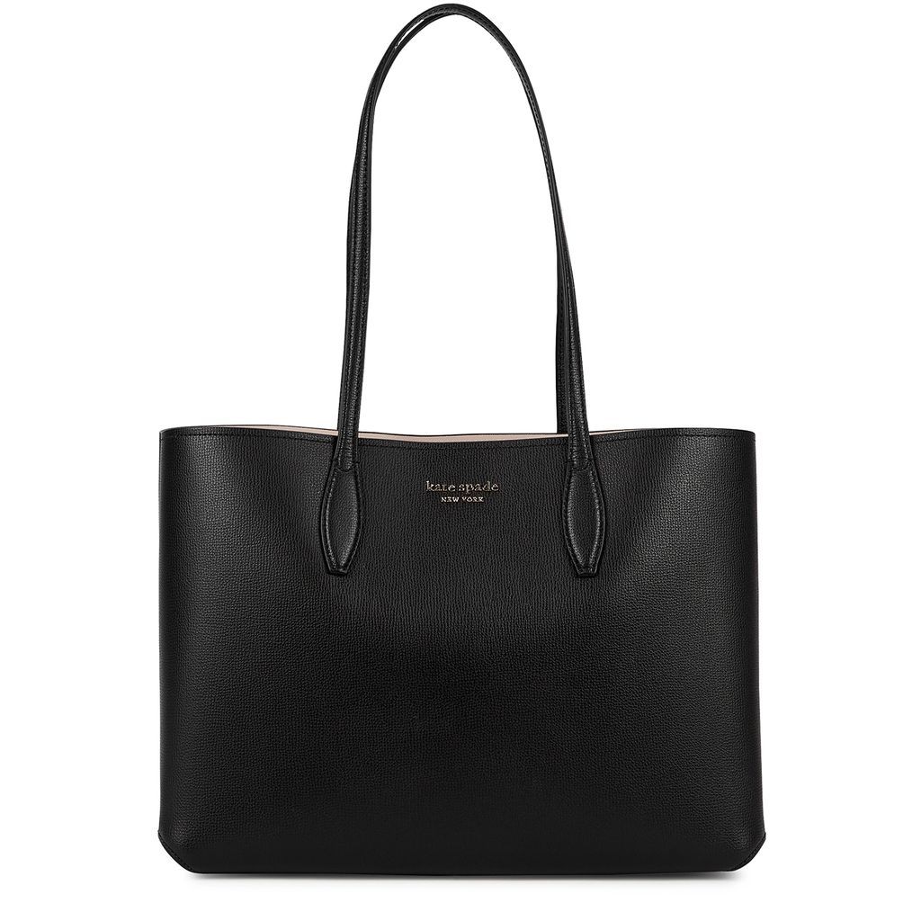 All Day Large Black Leather Tote