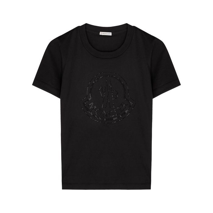 Black Logo-embellished Cotton T-shirt