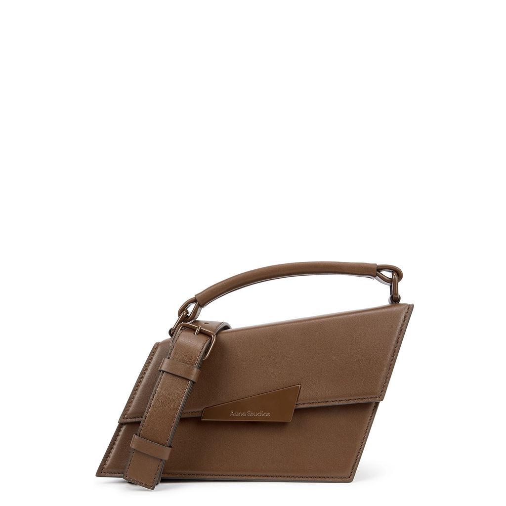 Distortion Mini Brown Leather Cross-body Bag