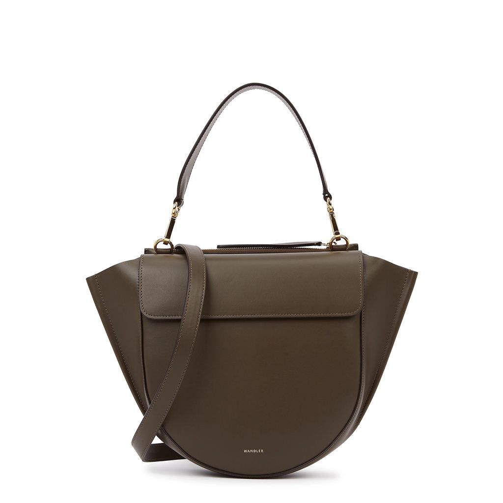 Hortensia Medium Brown Leather Top Handle Bag