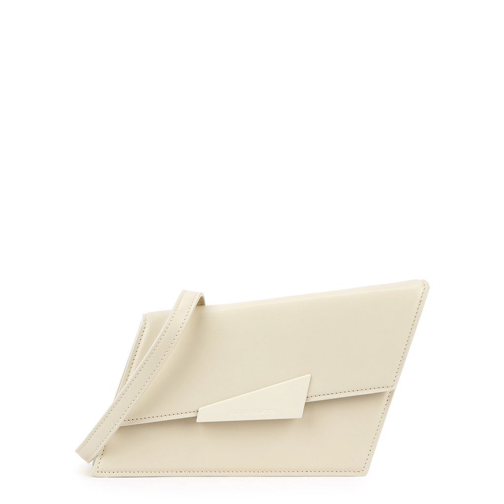Distortion Micro White Leather Shoulder Bag