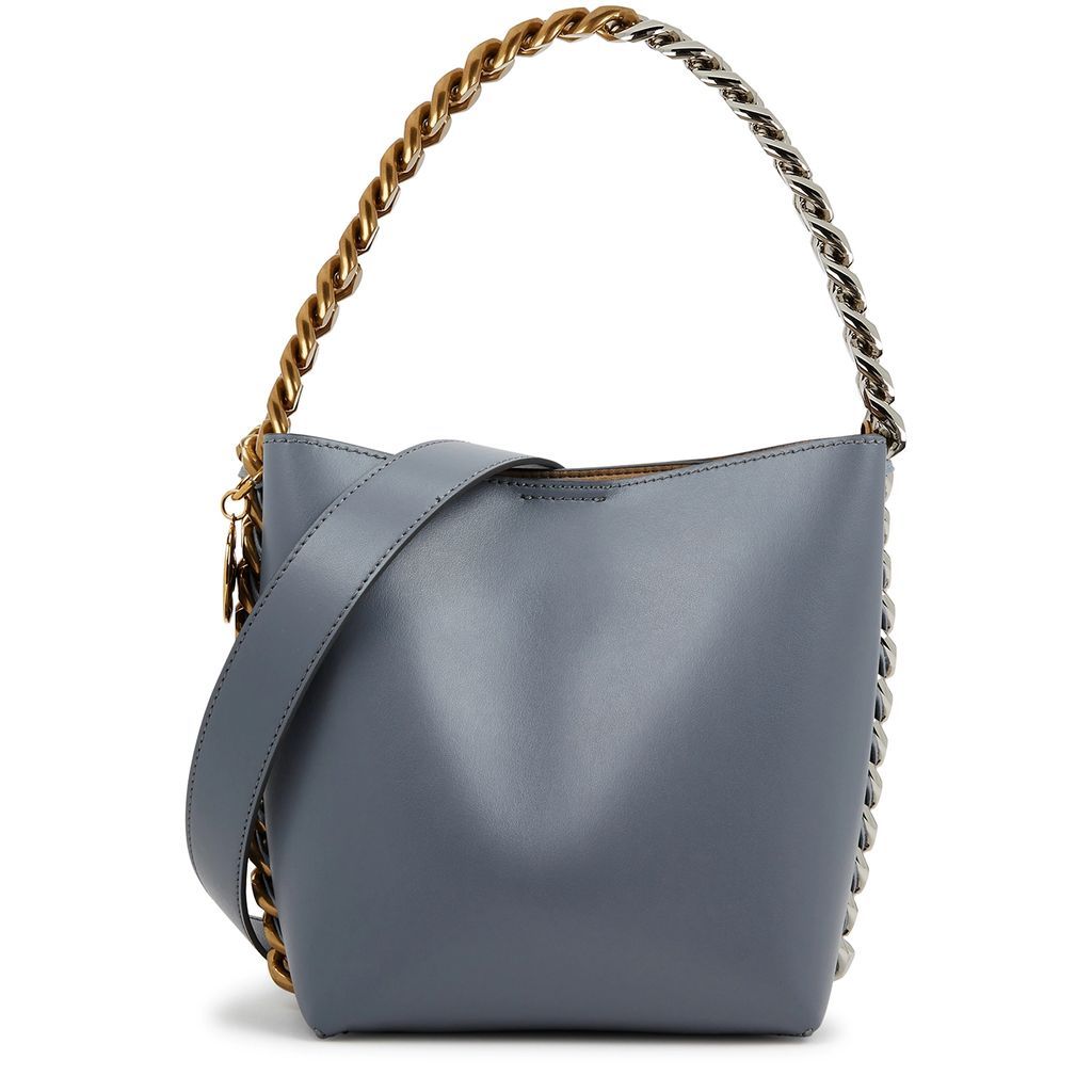 Frayme Faux Leather Bucket Bag - Blue