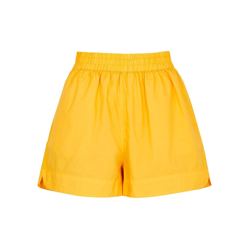 Chiara Cotton-poplin Shorts - Yellow - M