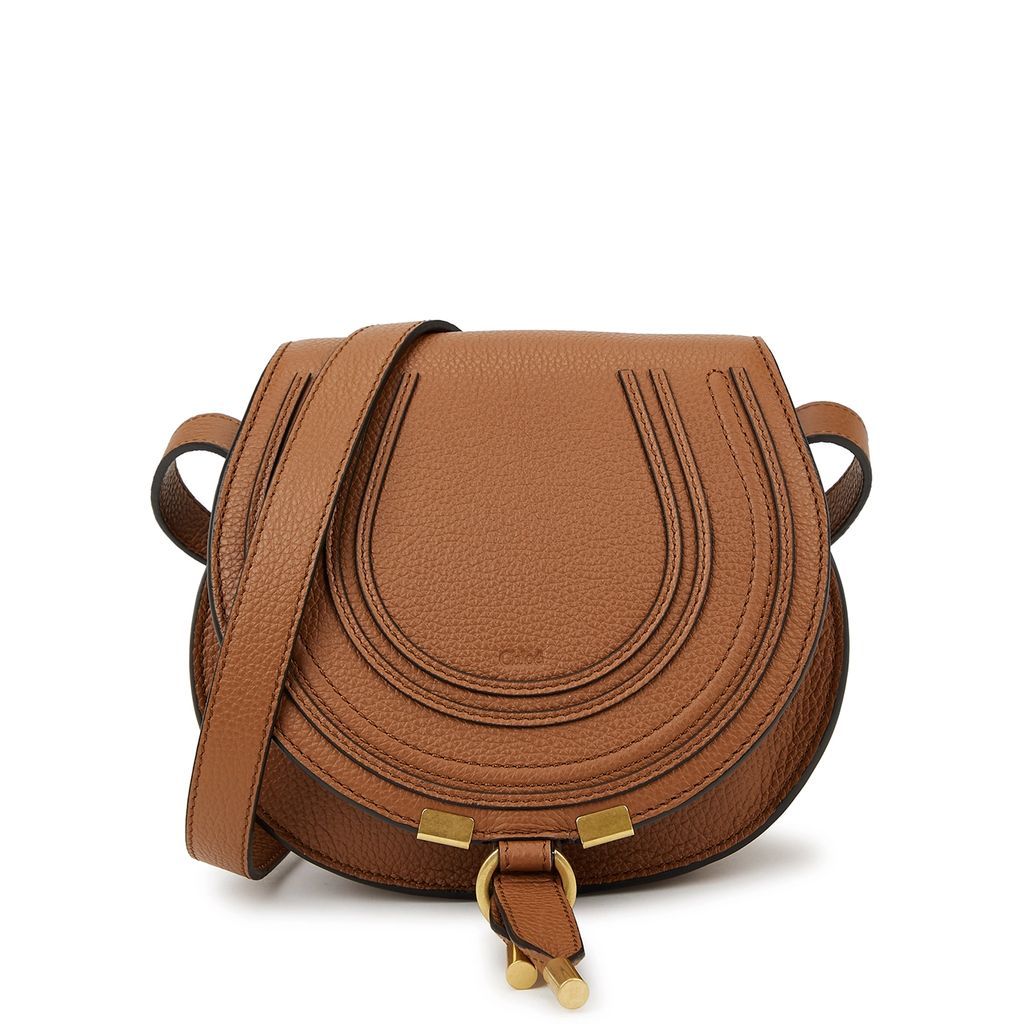 Marcie Small Leather Saddle Bag - TAN