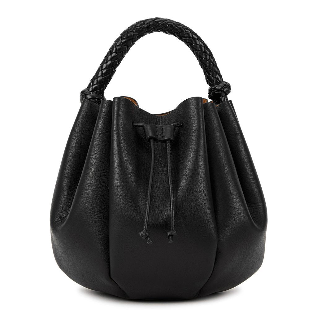 Molina Mini Leather Bucket Bag - Black