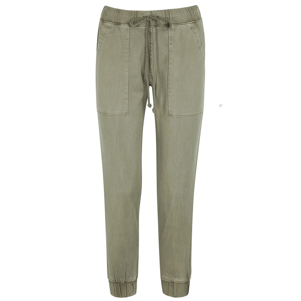 Army Green Tencel-blend Trousers - Khaki - L