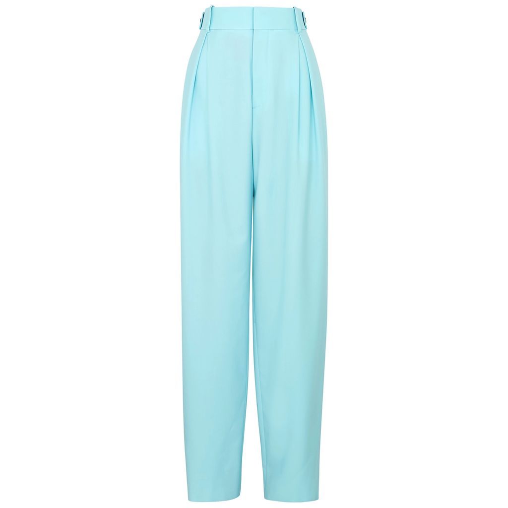Tapered Wool Trousers - Light Blue - 10