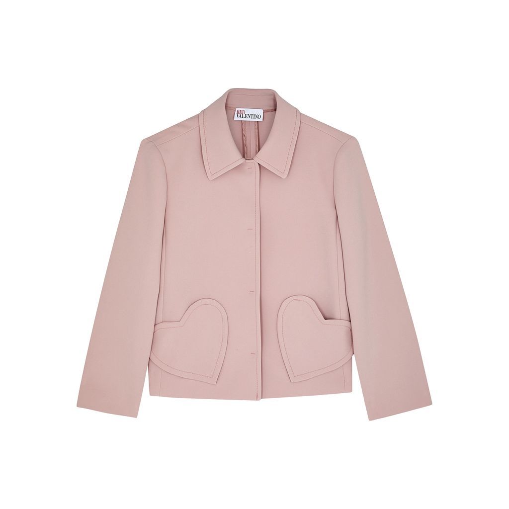Heart-appliquéd Jacket - Pink - 14