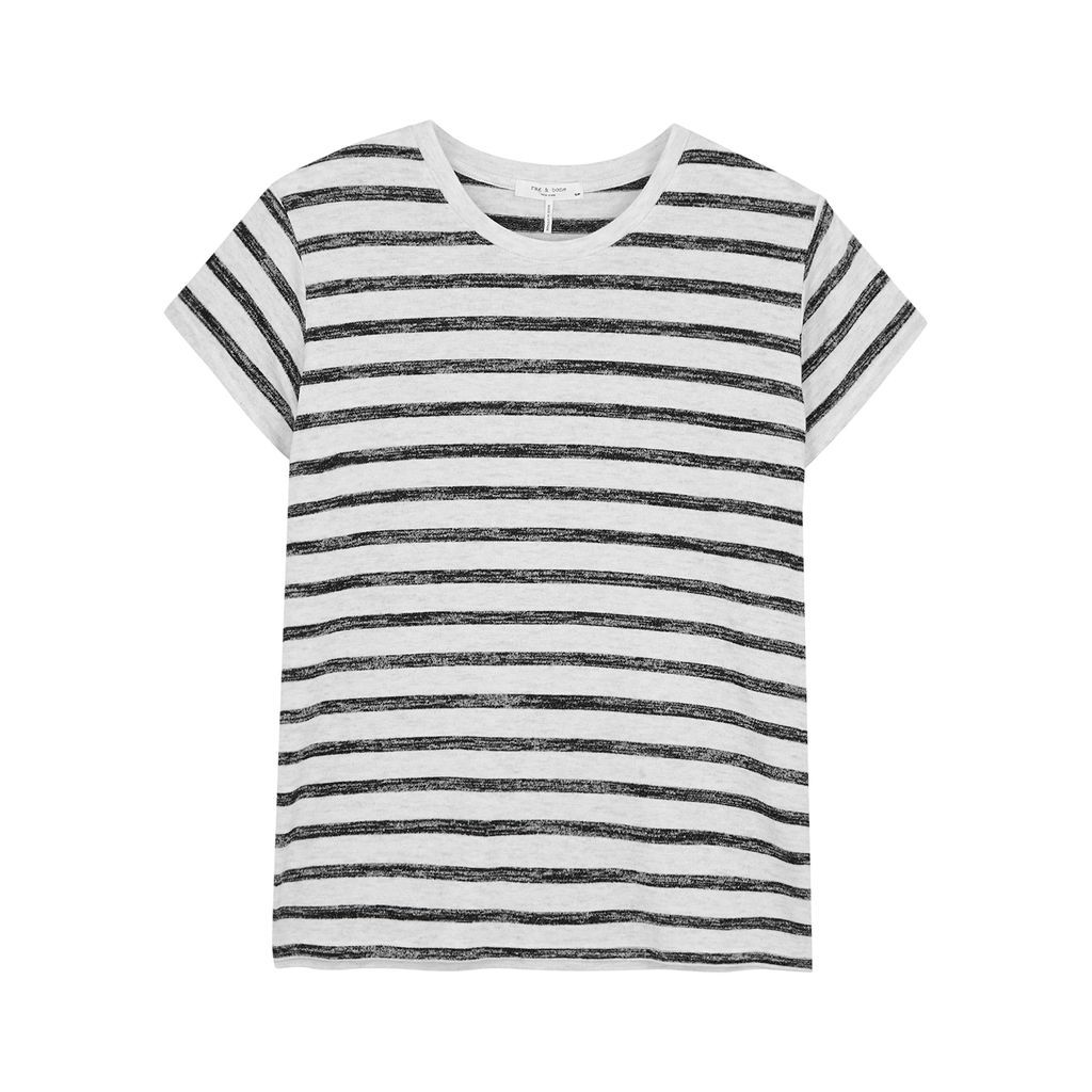 Grey Striped Knitted T-shirt - S