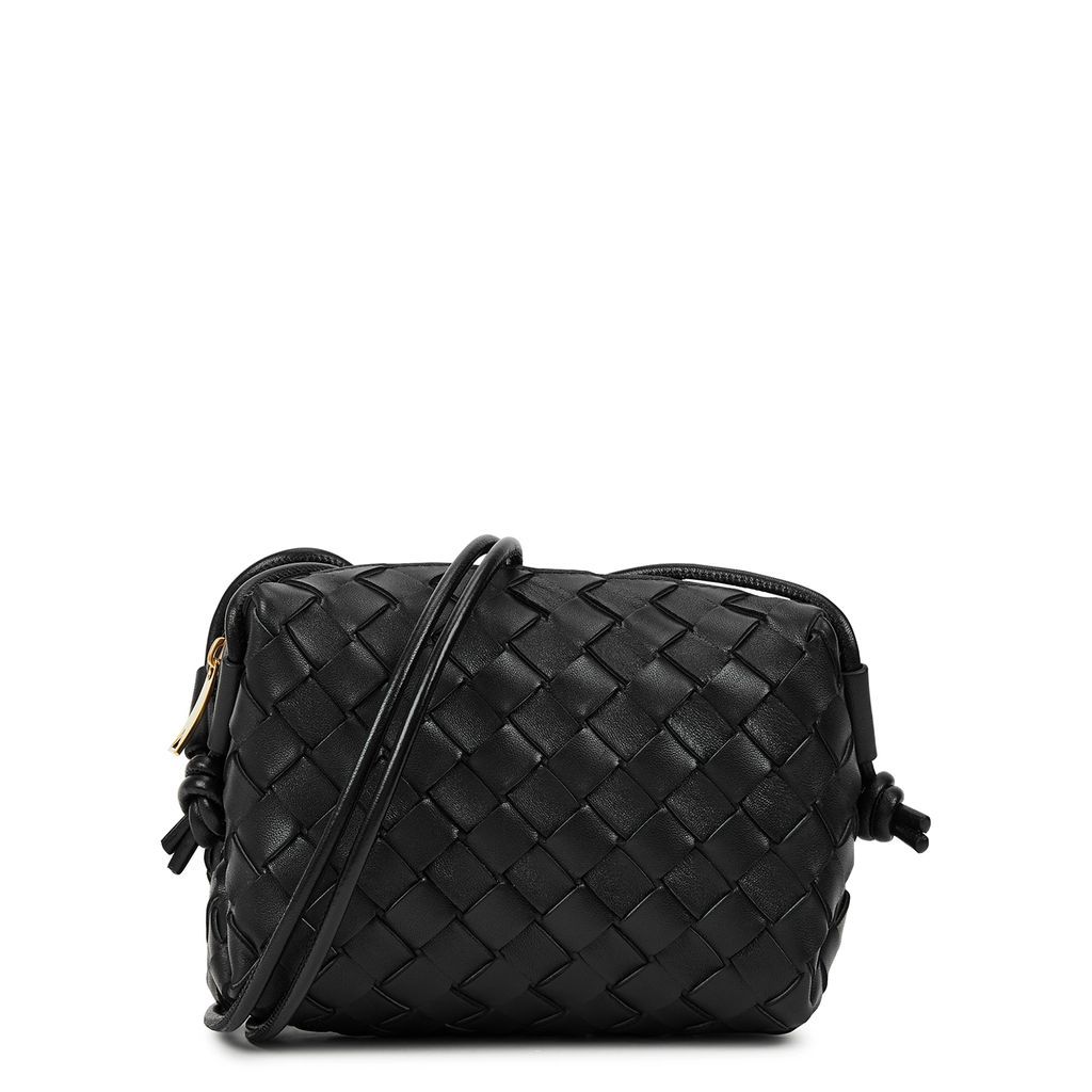 Loop Intrecciato Mini Leather Cross-body Bag - Black