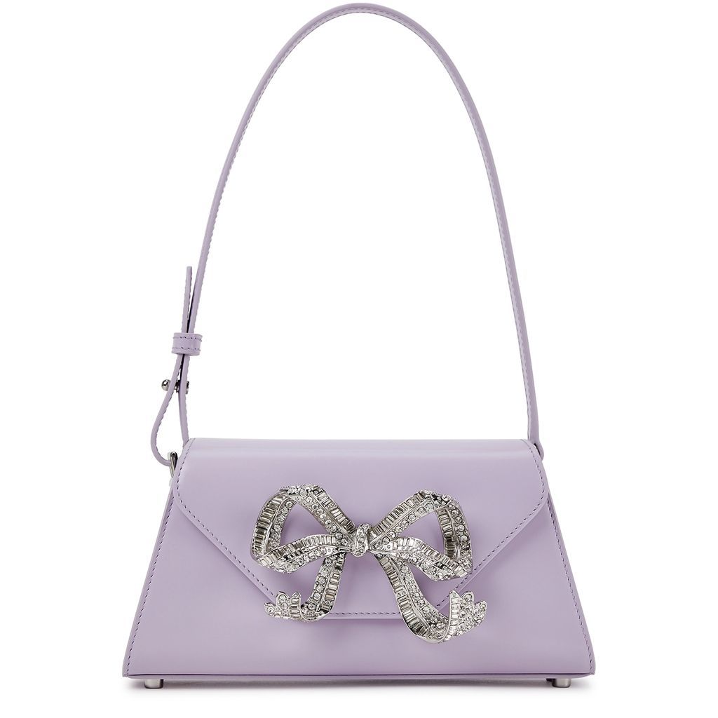 Bow Mini Patent Leather Shoulder Bag - Purple