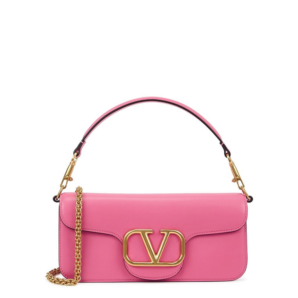 Garavani Valentino Garavani VLogo Signature Pink Leather Shoulder Bag