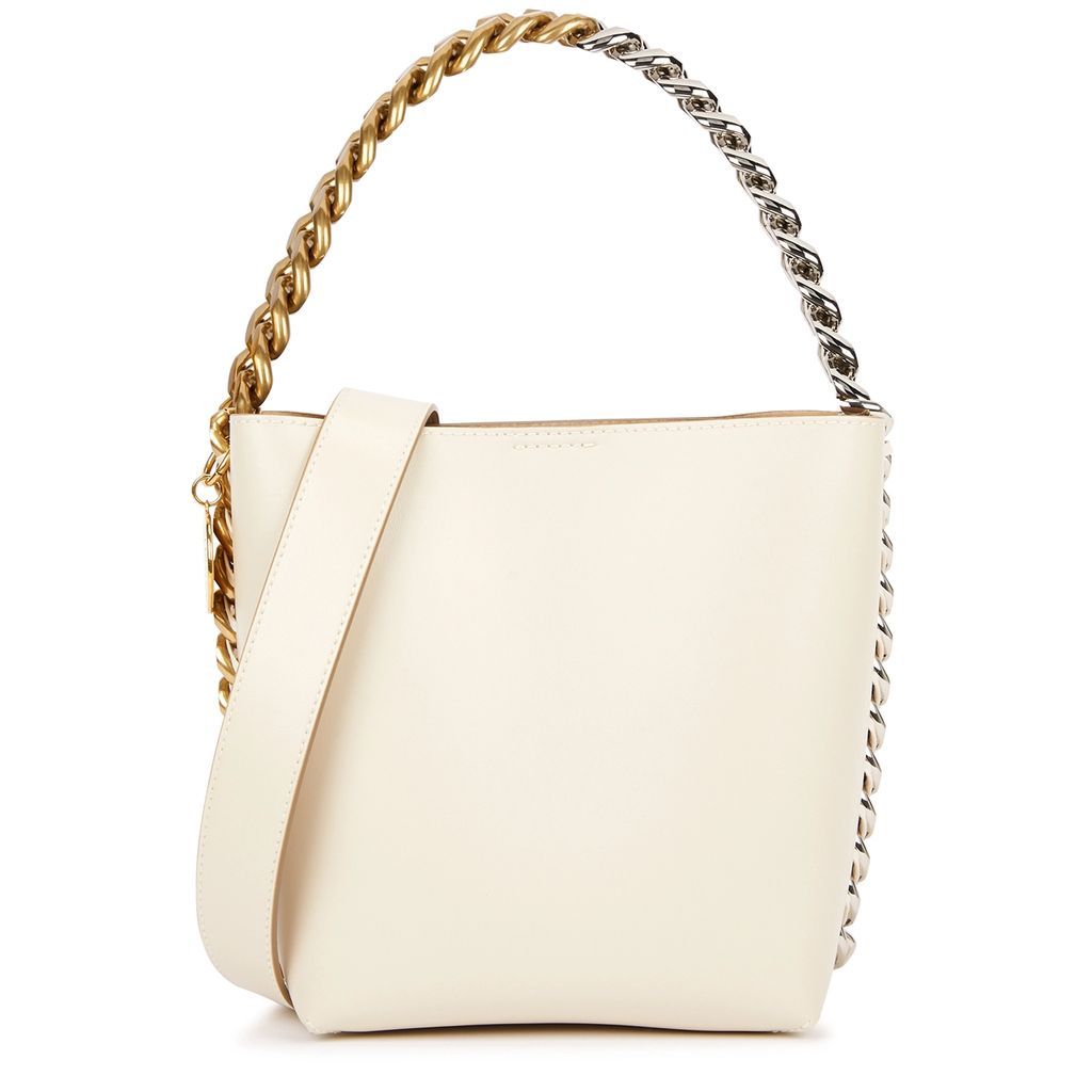 Frayme Faux Leather Bucket Bag - White