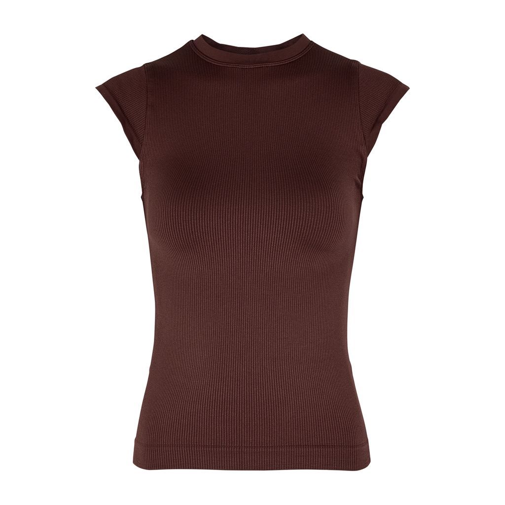 Rouse Ribbed Stretch-jersey Top - Maroon - One Size