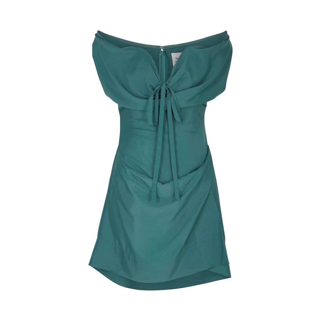 Iwona Off-the-shoulder Mini Corset Dress - Green - 12
