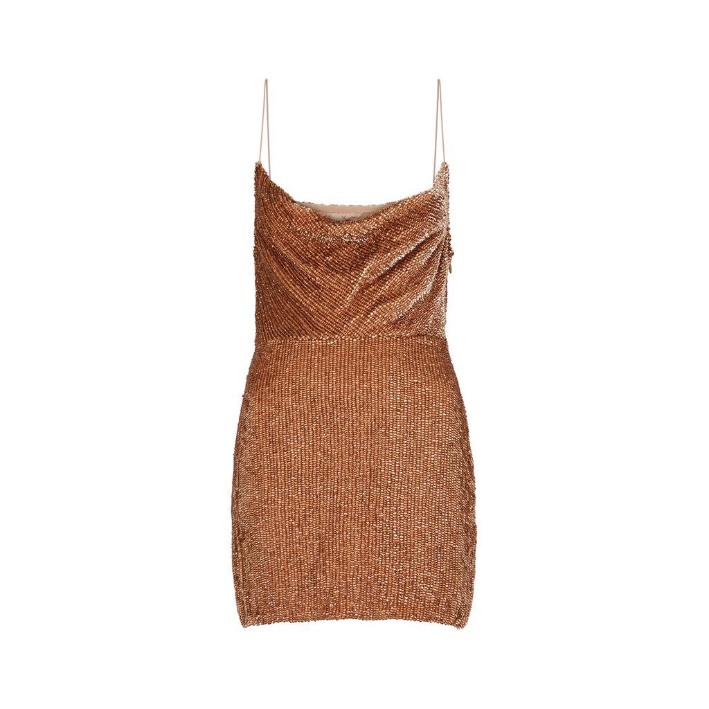 Jill Bronze Sequin Mini Dress - Gold - S