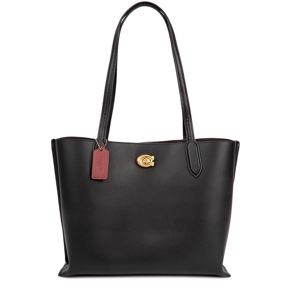 Willow Grained Leather Tote - Black