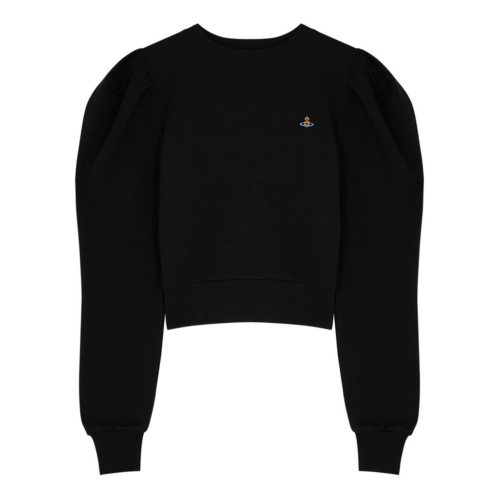 Aramis Black Logo-embroidered Cotton Sweatshirt - S