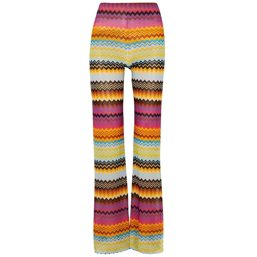 Zigzag-print Tulle Trousers - Multicoloured - 10