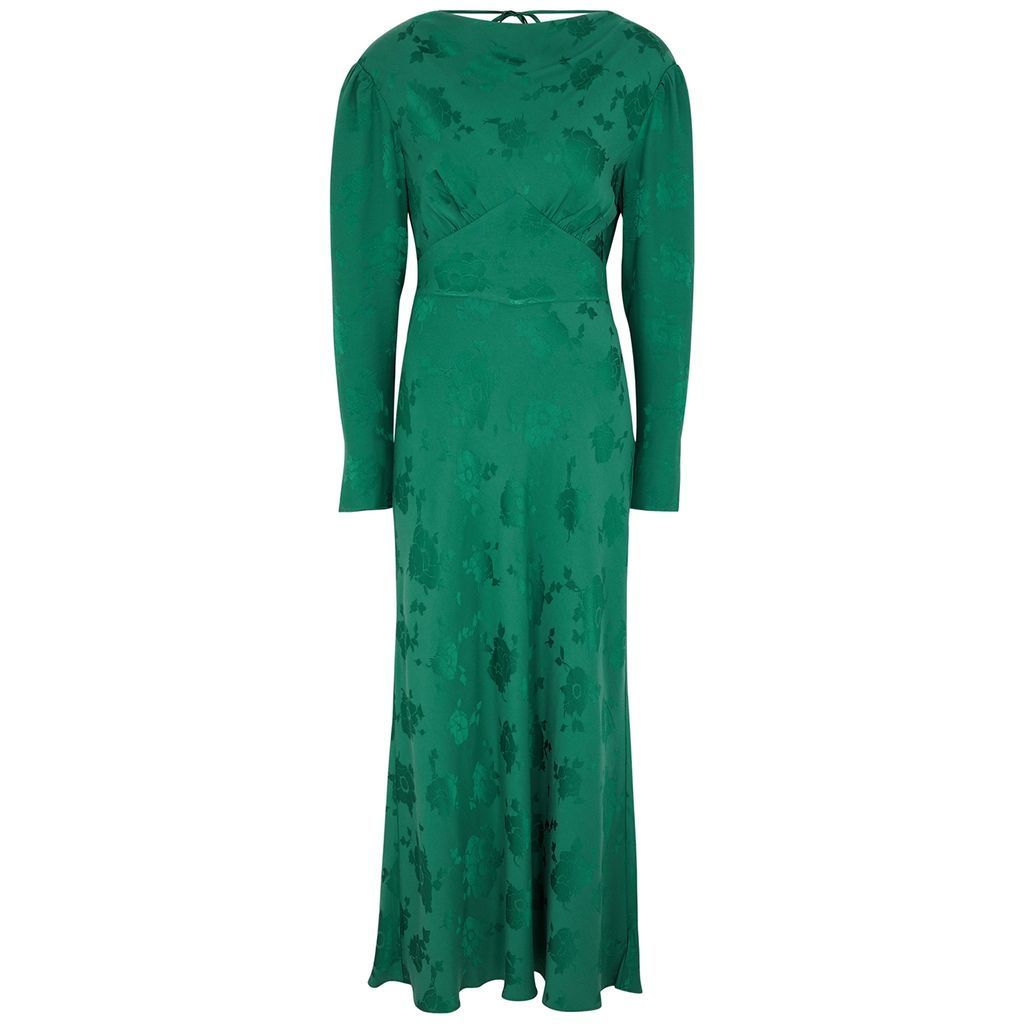 Ginger Floral-jacquard Dress - Green - M
