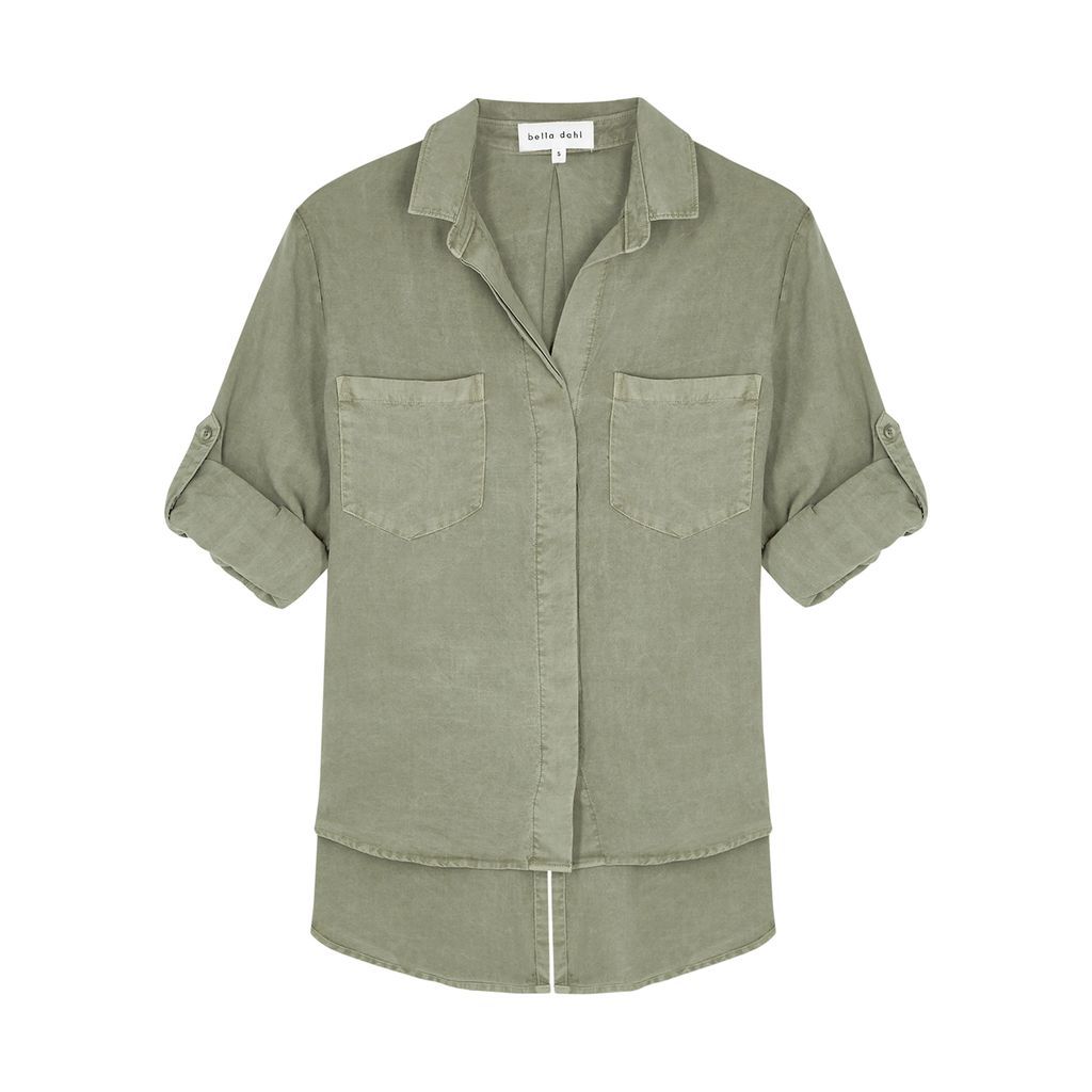 Army Green Tencel Shirt - Khaki - XS