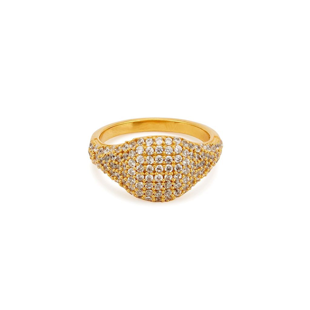 Laurita Embellished 18kt Gold-plated Pinky Ring - Crystal - J