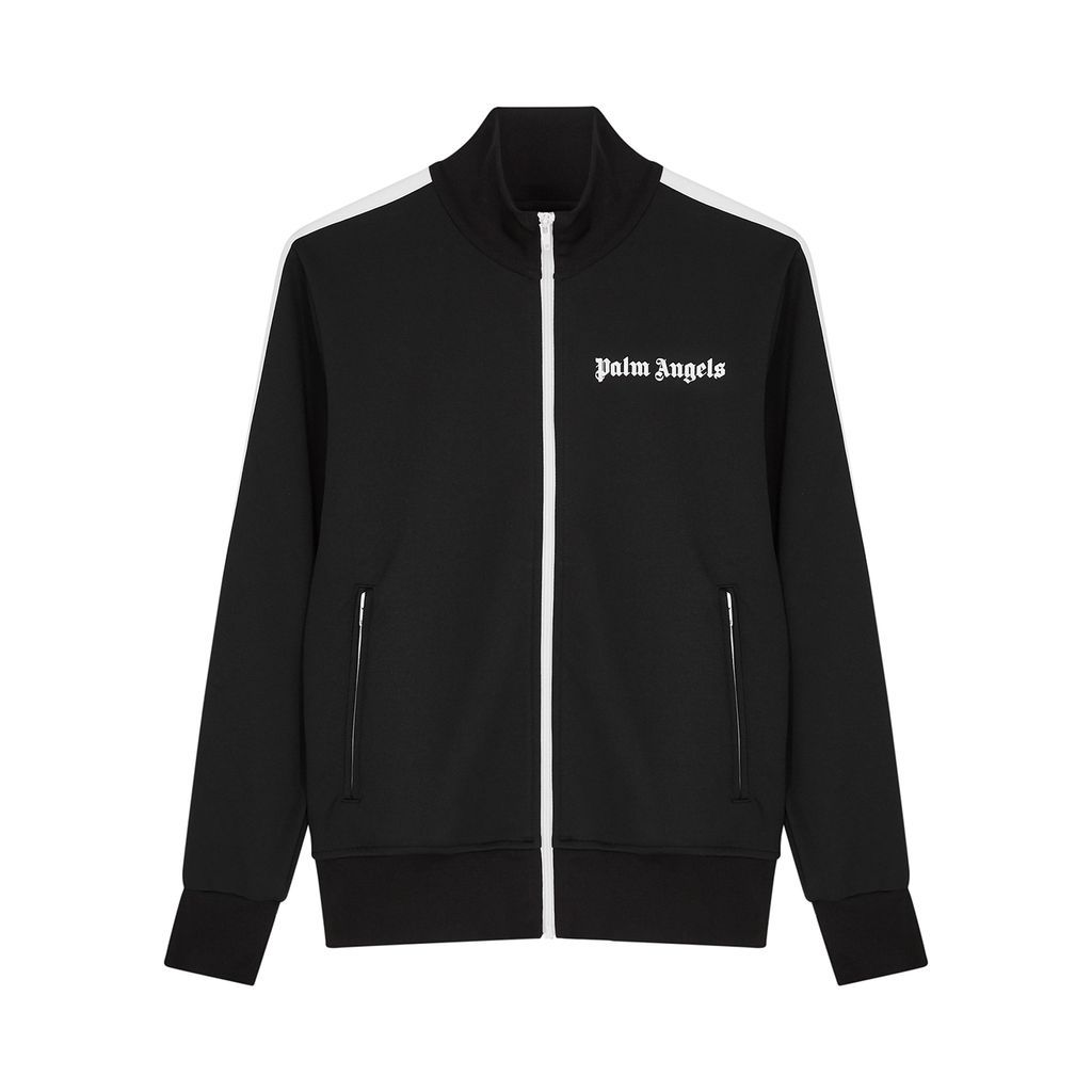 Black Striped Jersey Track Jacket - Black And White - L