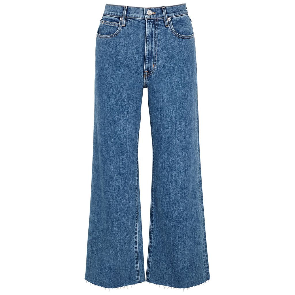 Grace Blue Wide-leg Cropped Jeans - W25