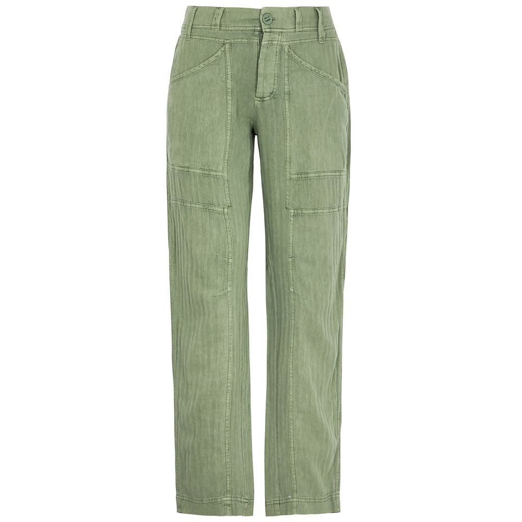 Big Hit Linen-blend Trousers - Green - S