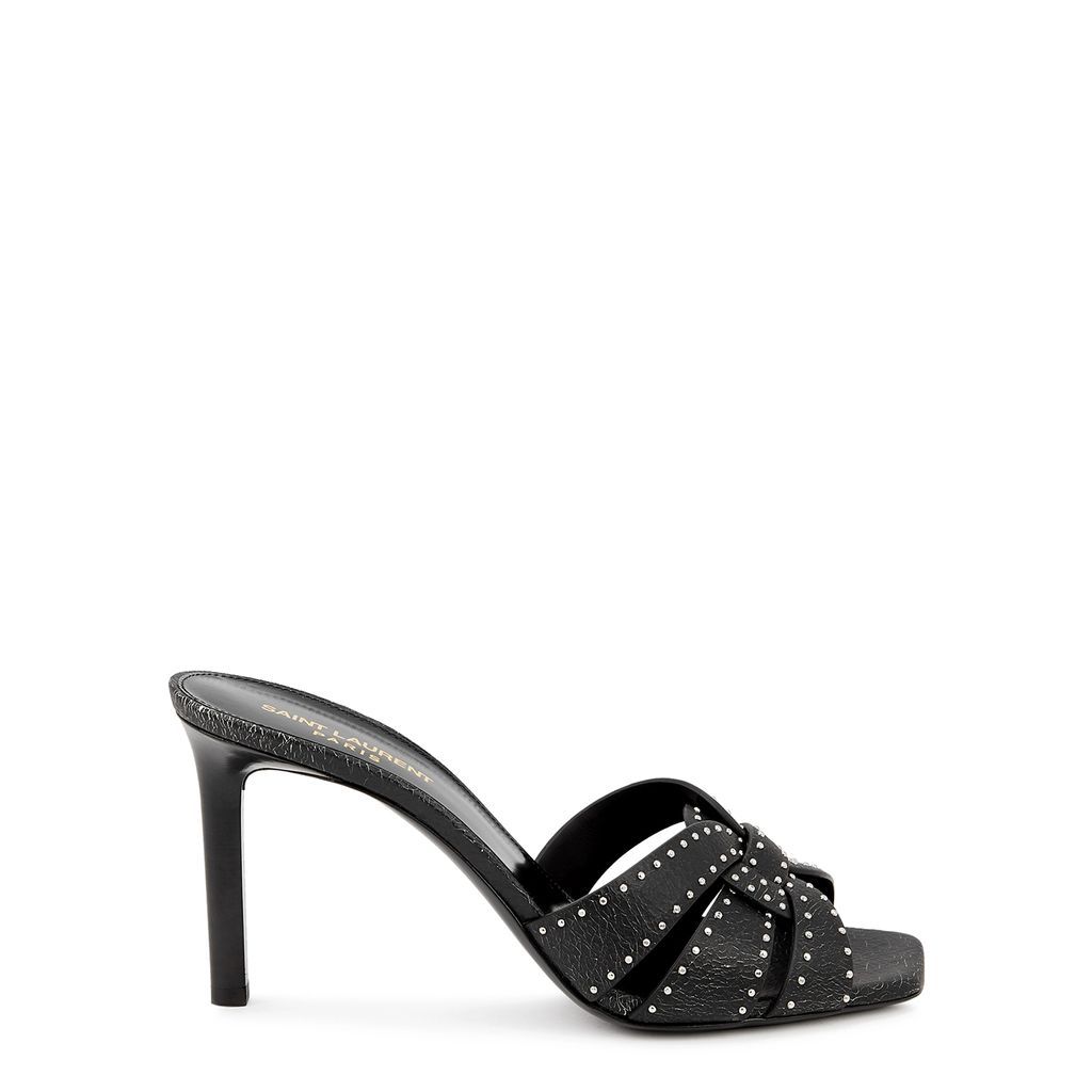 Tribute 85 Black Studded Leather Mules - 3