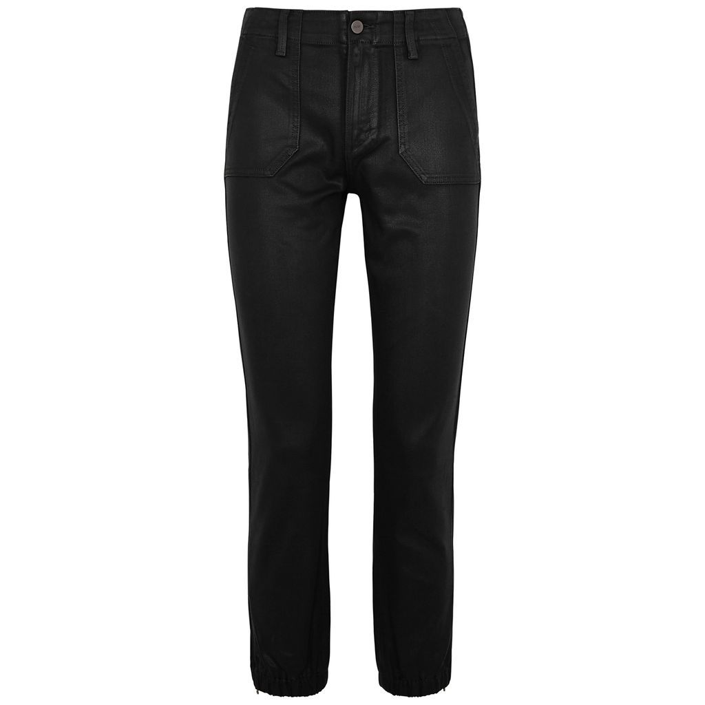 Mayslie Black Coated Stretch-denim Trousers - W26