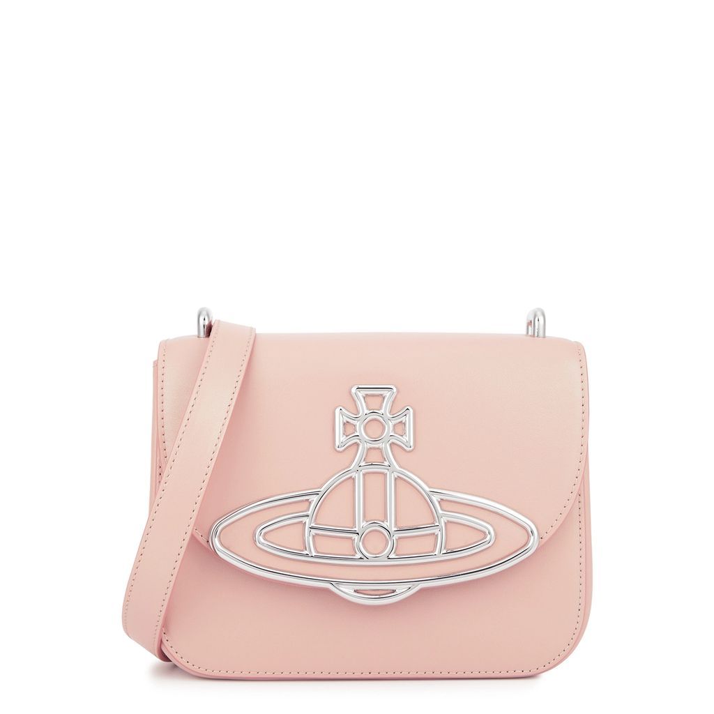 Linda Pearlescent Leather Cross-body Bag - Pink