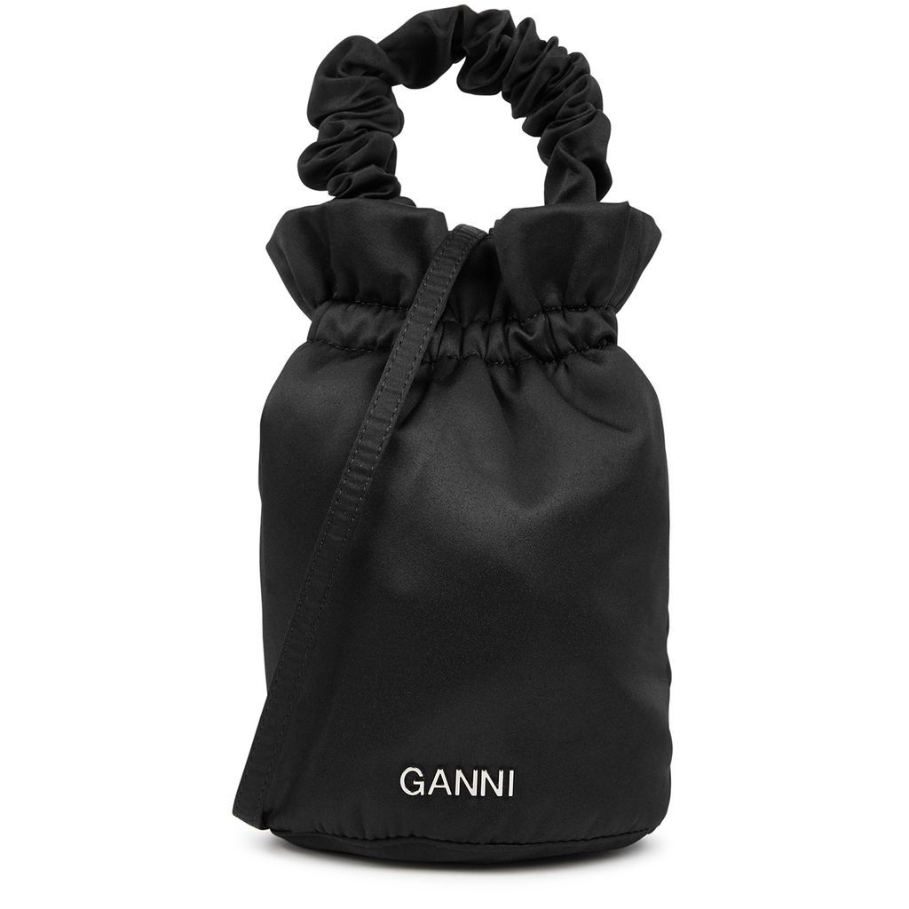 Occasion Satin Top Handle Bag - Black