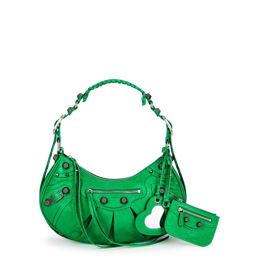 Le Cagole Small Leather Shoulder Bag - Green