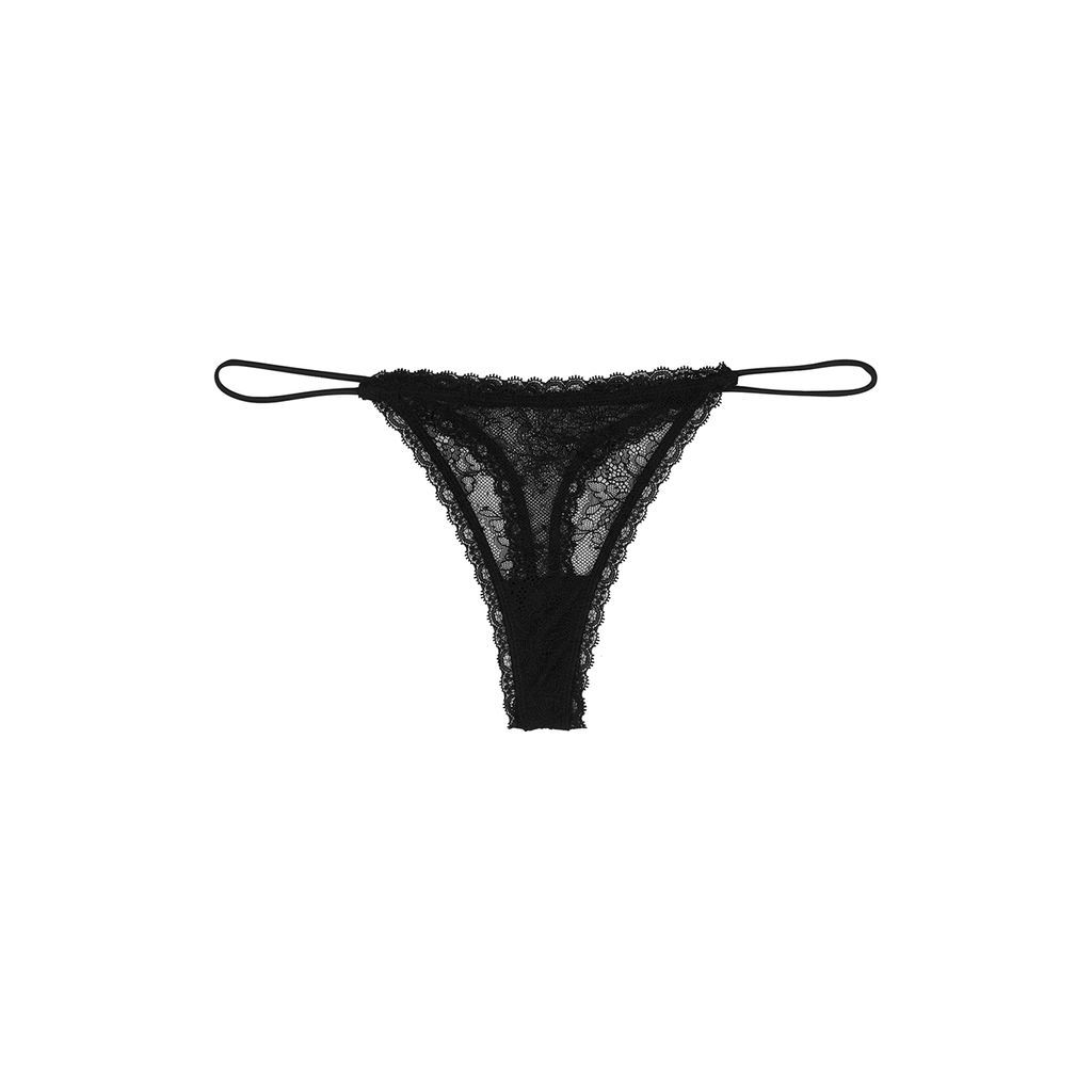 Roomie Lace Thong - Black - M