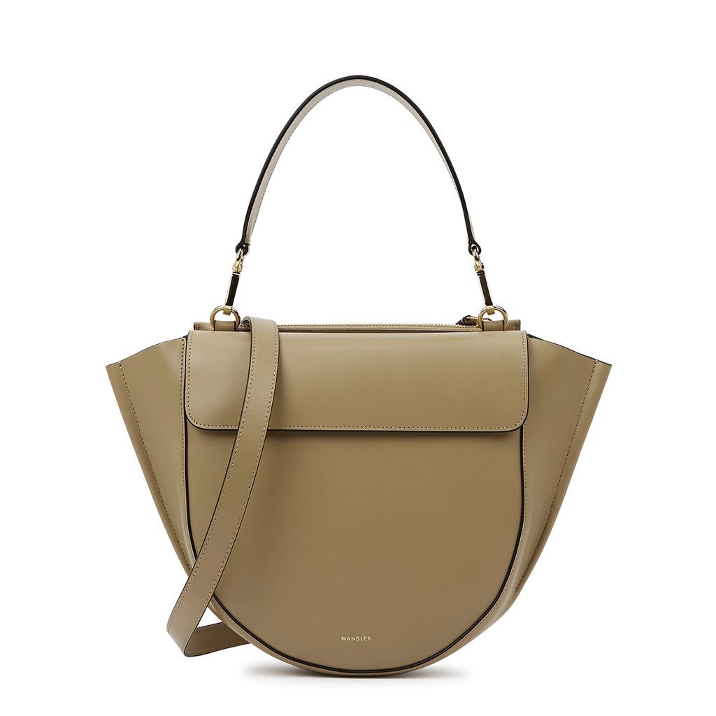 Hortensia Medium Sand Leather Top Handle Bag - Beige