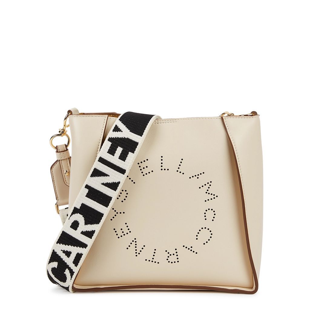 Stella Logo Mini Cream Faux Leather Cross-body Bag - White