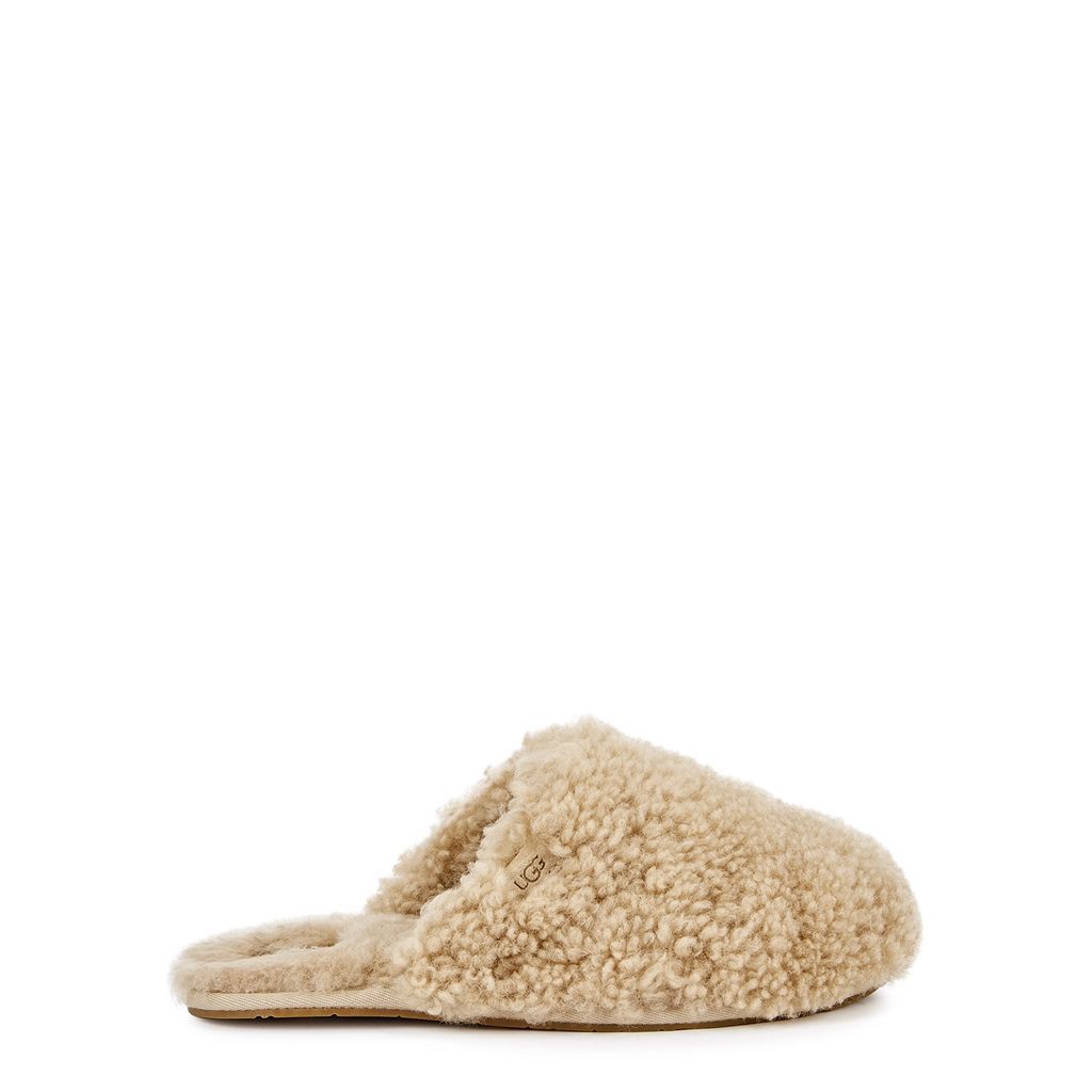 Maxi Curly Shearling Slippers - Sand - 3