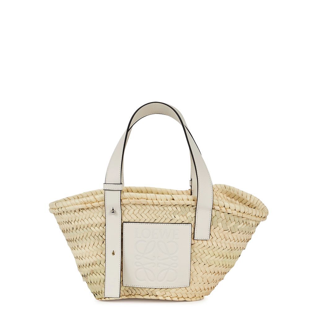 Small Sand Raffia Basket Bag - White