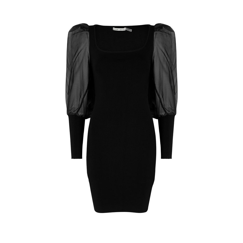 Abella Ribbed-knit Mini Dress - Black - M