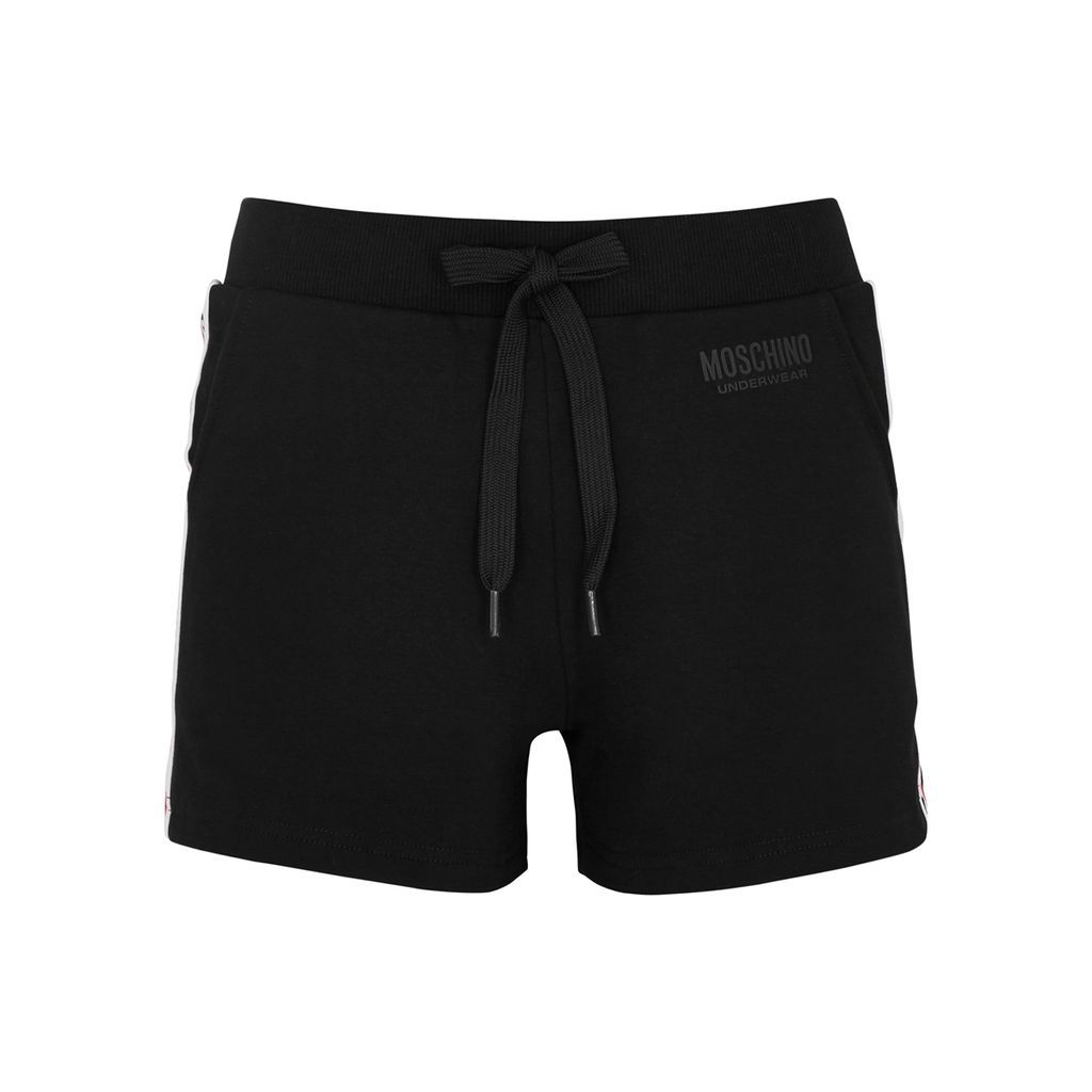 Black Logo-trimmed Stretch-cotton Shorts - S